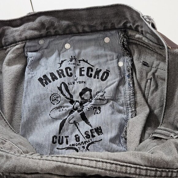 Marc Ecko Jeans Men 34 Gray Straight Leg Pockets Cotton Hippie Grunge Streetwear - Picture 15 of 16